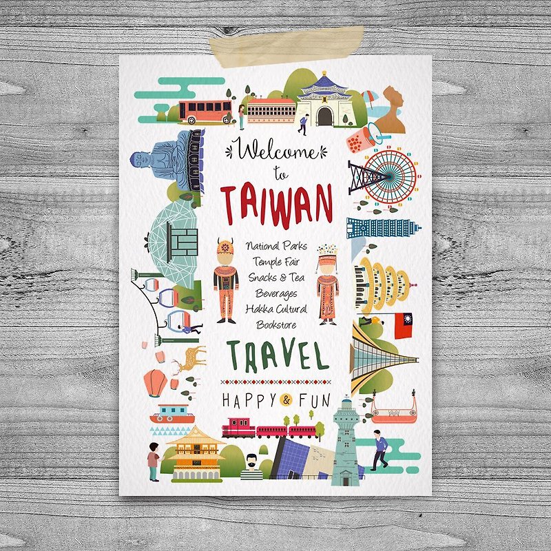 Taiwan Image Postcard-Welcome to Taiwan - Cards & Postcards - Paper White