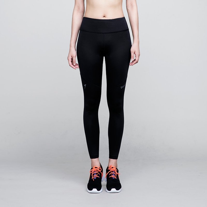 METEOR SPORTSWEAR reflective design black sports tights - กางเกงวอร์มผู้หญิง - เส้นใยสังเคราะห์ สีดำ