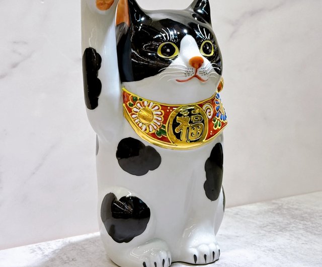 九谷焼 招き猫 | 九谷焼黒布7号 - ショップ