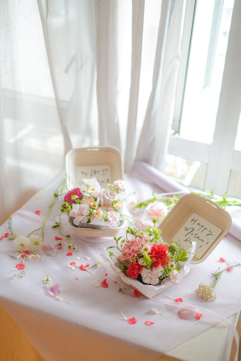 【客製化】韓式鮮花便當飯盒 Flower Lunch Box - 乾花/永生花 - 植物．花 多色