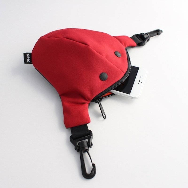 The creature bag　small　Hime-sagari　red charcoal gray - 側背包/斜背包 - 聚酯纖維 紅色