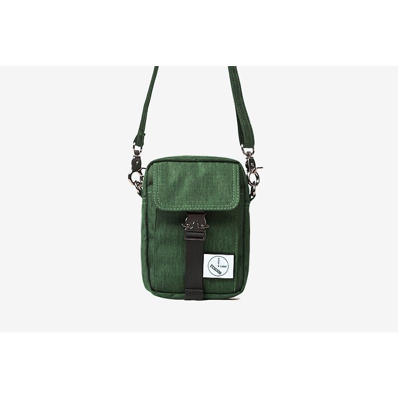 シンプルなテクスチャ小さな斜めのバッグ:: Forest Green :: - ショルダーバッグ - ポリエステル グリーン
