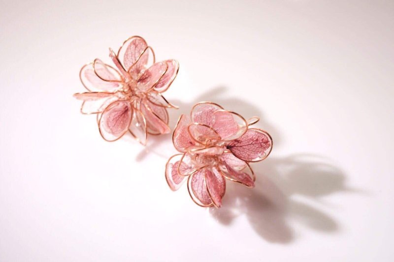 Hydrangea Flower Ball - Earrings & Clip-ons - Other Materials Transparent