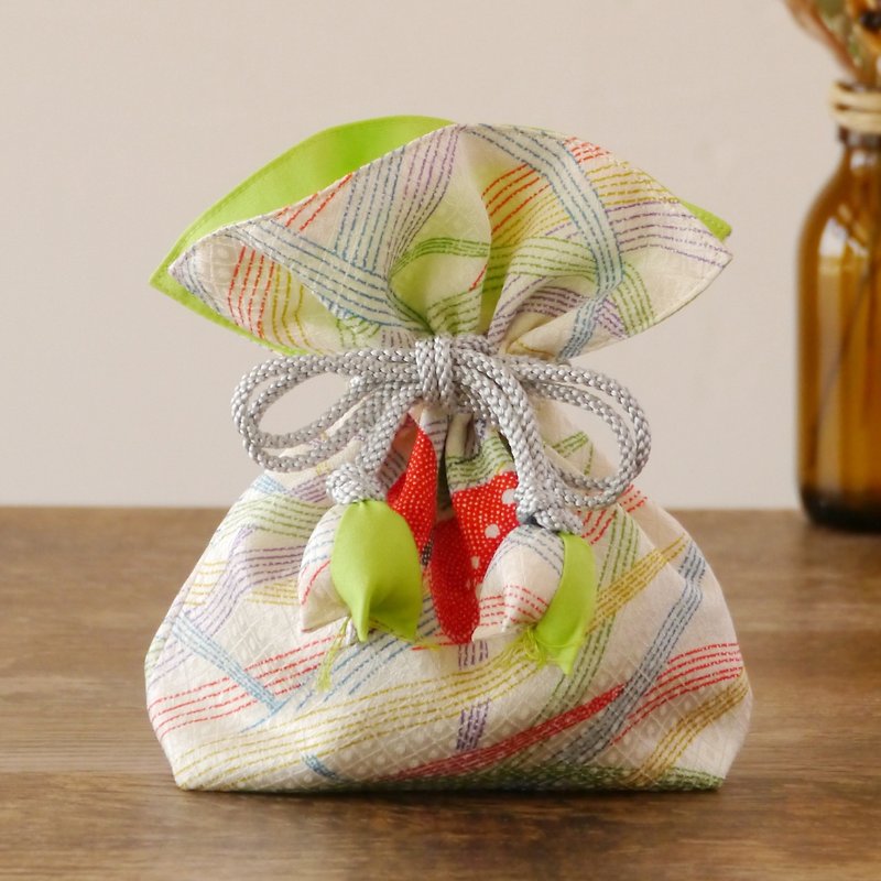 Happy purse FUGURO butterfly statement premium silk - Toiletry Bags & Pouches - Silk Green