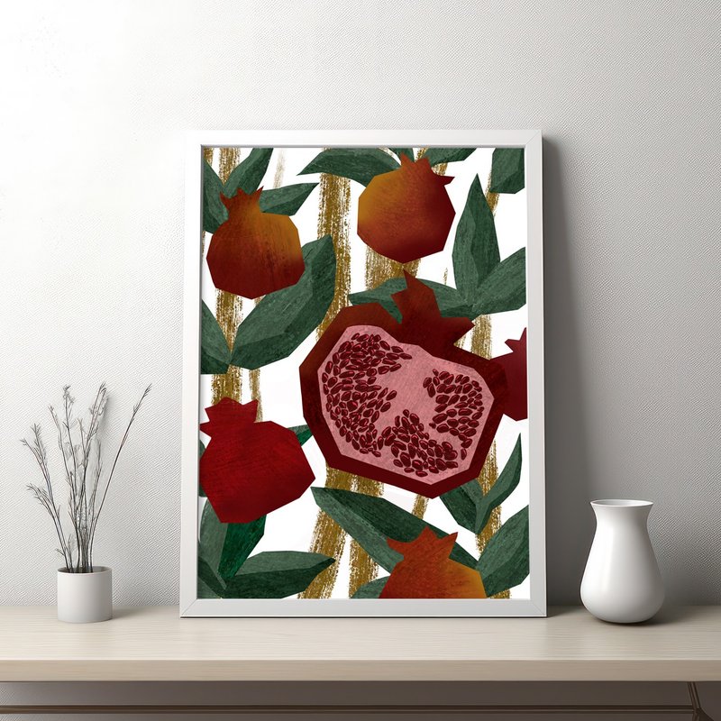 Pomegranate print, printable home decor, kitchen design poster, print shop - 其他數位設計 - 其他材質 