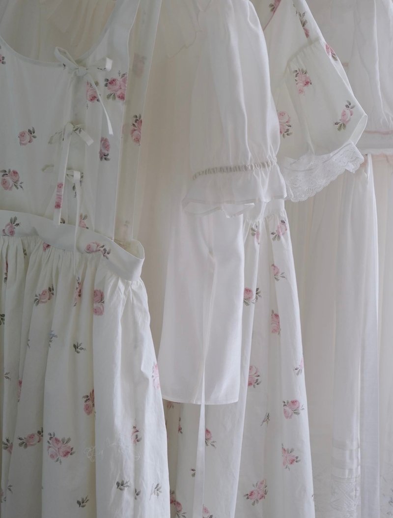 復古田園  手工翻領   vintage襯衫 - 女襯衫 - 絲．絹 白色