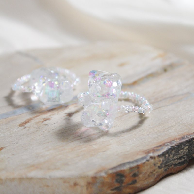 Glitter bear candy ring - แหวนทั่วไป - เรซิน หลากหลายสี