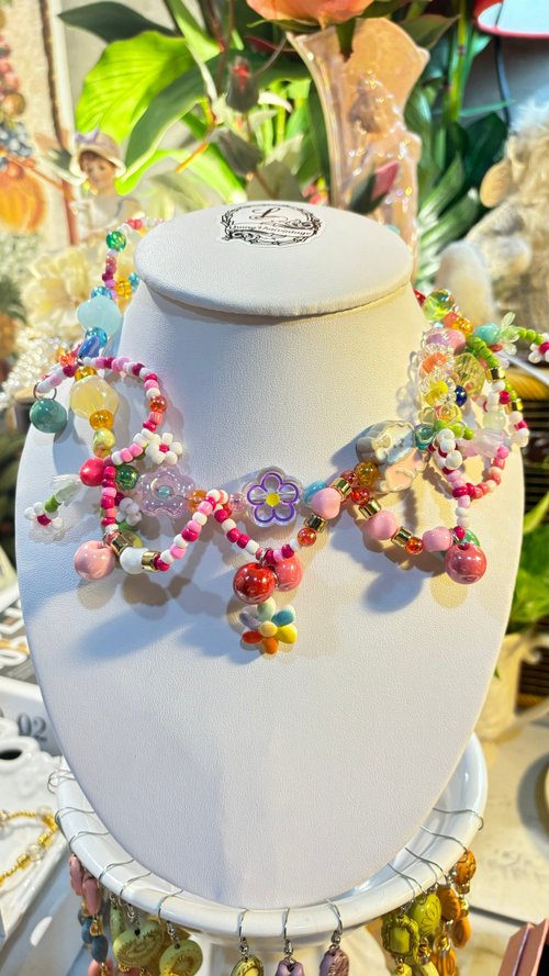 リョウコ　ハンドメイド ビーズネックレス リョウコ ハンドメイド ビーズネックレス ビーズネックレス
