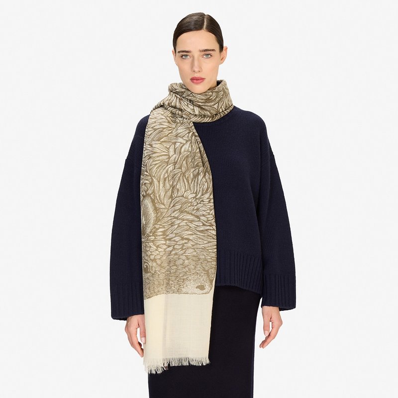 【INOUI EDITIONS】WALTER 羊毛圍巾100 - 白 - 圍巾/披肩 - 羊毛 白色