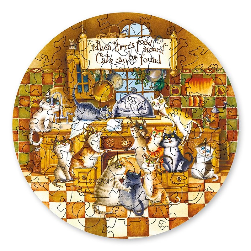 DAVICI Wooden Jigsaw Puzzles - Happy cats - 桌遊/卡 Game - 木頭 