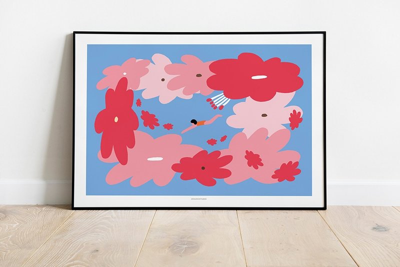Dive into Flower poster (A3/A4) - 海報/掛畫/掛布 - 紙 粉紅色