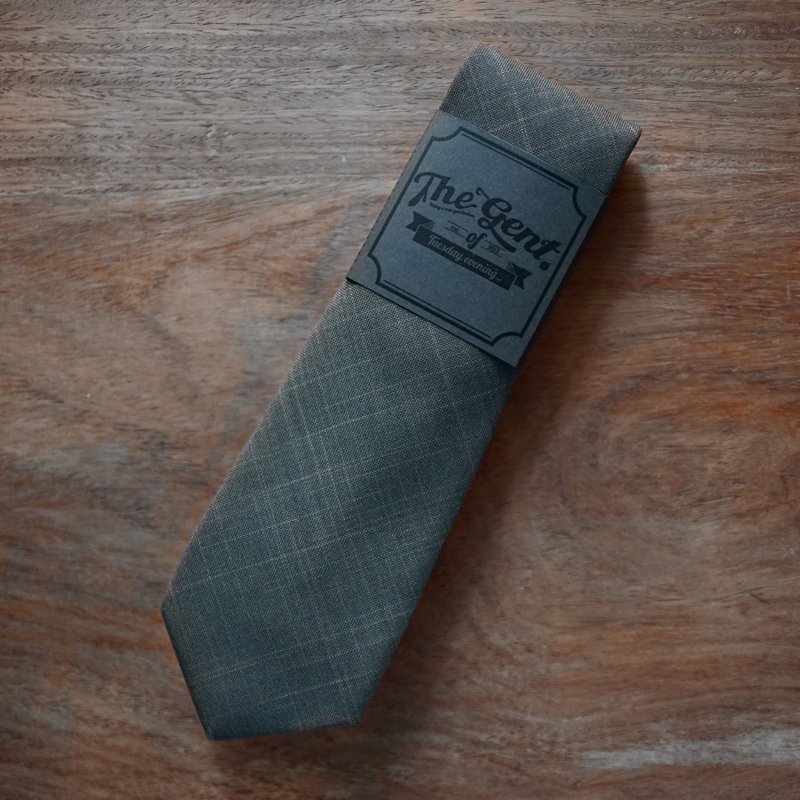 The GENT - Shadow Grey Simple Flash Necktie - 領帶/領帶夾 - 其他材質 灰色
