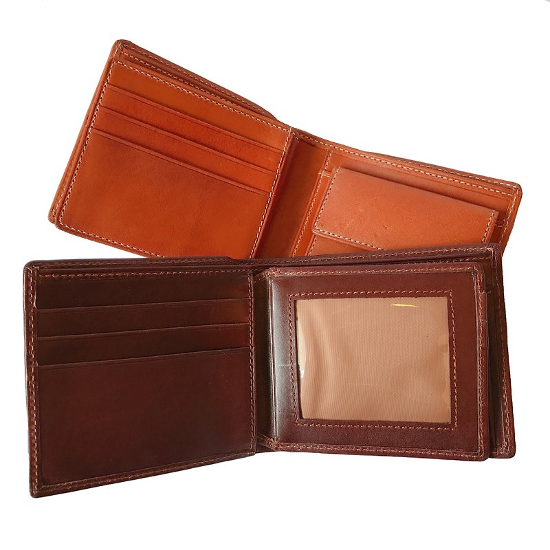 Goody Bag-[La Fede] Vegetable Tanned-Original RFID Anti-theft Classic Short Clip*2 Free Branding - Wallets - Genuine Leather Brown