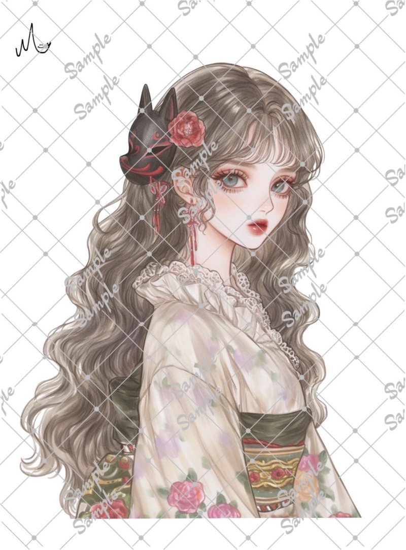 オリジナル人物ステッカー8月新作 - 貼紙 - 紙 