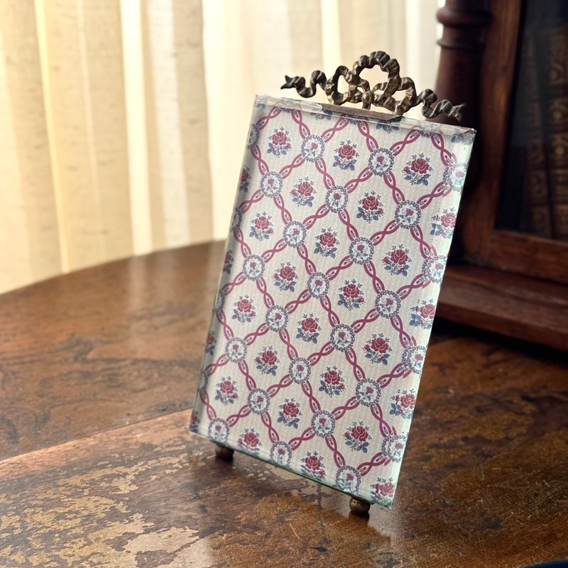 50667- 法國路易十五洛可可風格斜切厚玻璃銅框相框16.5x11cm - 擺飾/家飾品 - 其他材質 