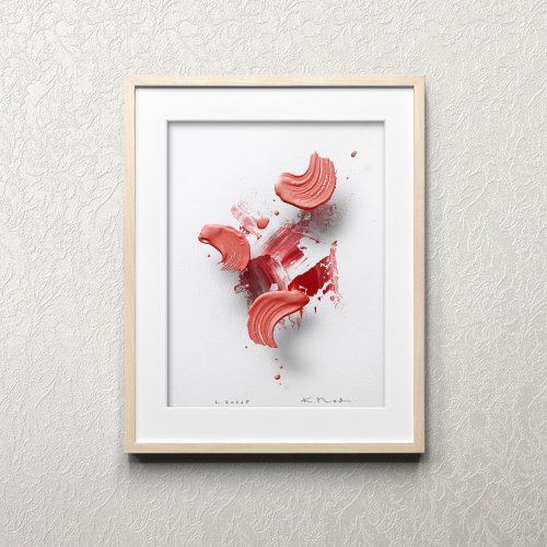 浮遊する筆触　【Layer 19232】 25 x 32cm　(A3額装) ★ 星 憲司 / Kenji HOSHI 抽象画・浮遊する筆触Layer 20325 32x 25 cm ⁄ 紙にアクリルシート