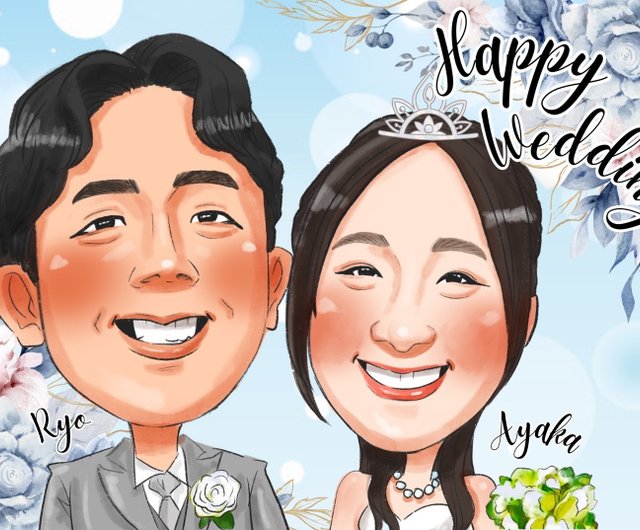 ♫オーダーメイド似顔絵♫⭐️ウェルカムボード⭐️ 似顔絵ウェルカムボードMサイズ 【結婚式 ウェルカムボード