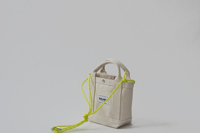 E-DAY MINI +NECK - กระเป๋าแมสเซนเจอร์ - ผ้าฝ้าย/ผ้าลินิน ขาว
