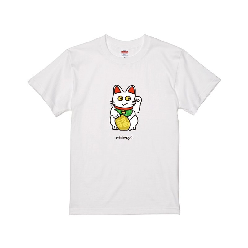 可愛招財貓 短T 好運T恤 招き猫 lucky cat  United Athle 印花 - 男 T 恤 - 棉．麻 多色