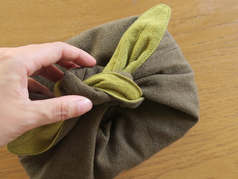 Cotton-Linen 2 way Lunch bag - กล่องข้าว - ผ้าฝ้าย/ผ้าลินิน สีเขียว