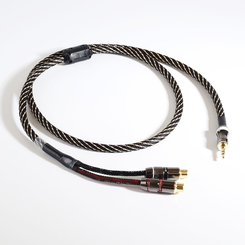 Audiophile grade 3.5 to double lotus female [M123] 1/2 1/2 AUX signal audio cable - Gadgets - Other Materials 