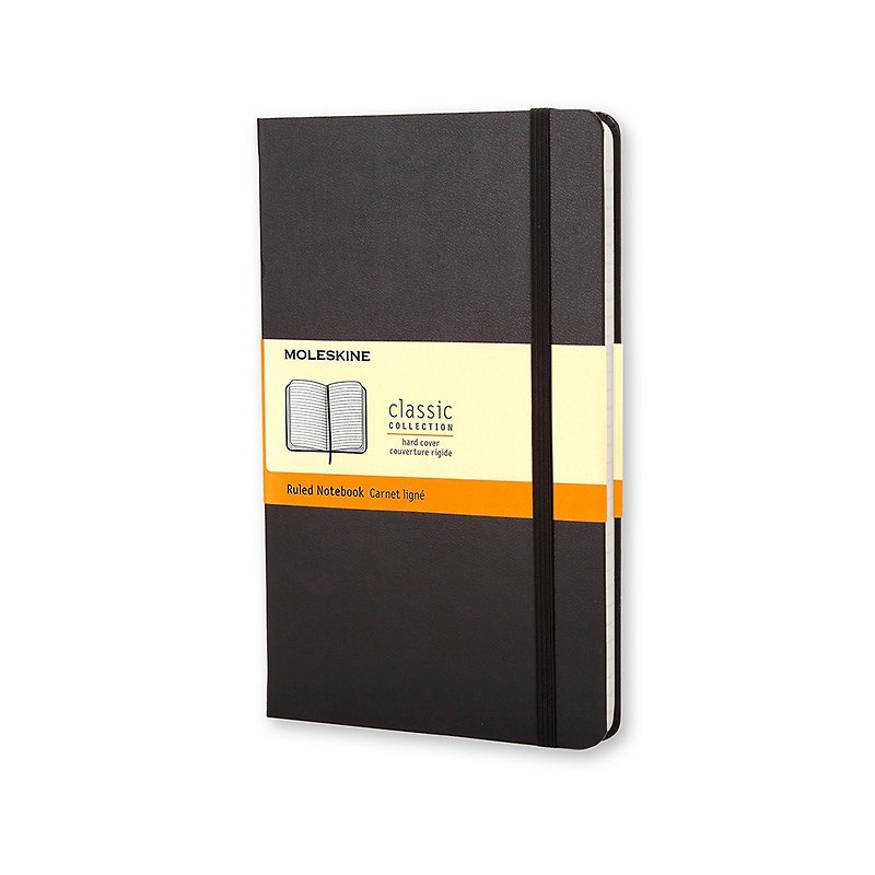 MOLESKINE Classic Black Hard Shell Notebook Pocket Line - Hot Stamping Service - สมุดบันทึก/สมุดปฏิทิน - กระดาษ สีดำ