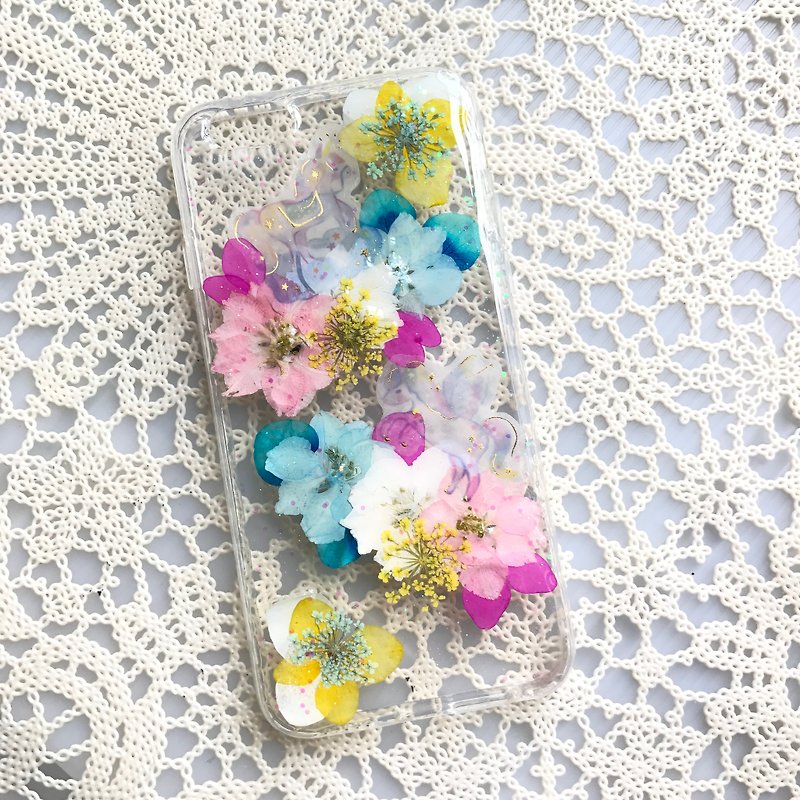 iPhone 7 Dry Pressed Flowers Case Little Horse with Colourful Flower 014 - Phone Cases - Plants & Flowers Multicolor