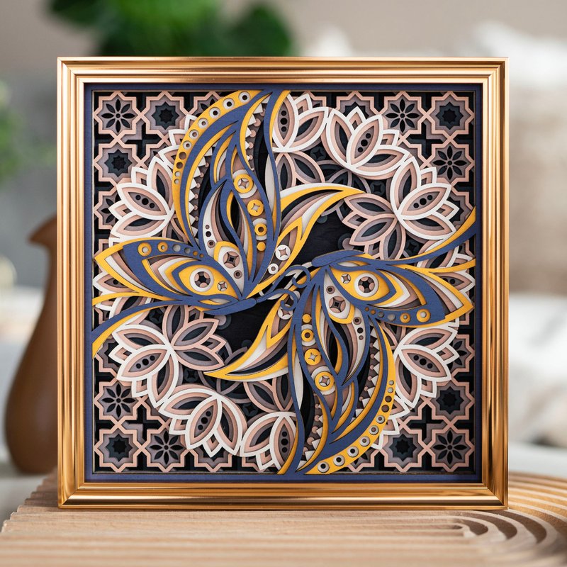 STEREOWOOD Double Happiness Multi-Layer Wall Art, Crafts housewarming Gift - Items for Display - Wood 