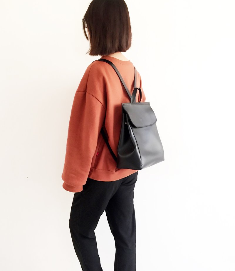 Backpack backpack hand stitched handmade leather - กระเป๋าเป้สะพายหลัง - หนังแท้ 