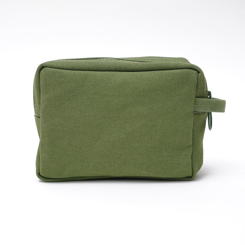 Mushroom MOGU/Canvas Storage Bag/Matcha Green/Bu Bu Bear - กระเป๋าเครื่องสำอาง - ผ้าฝ้าย/ผ้าลินิน สีเขียว