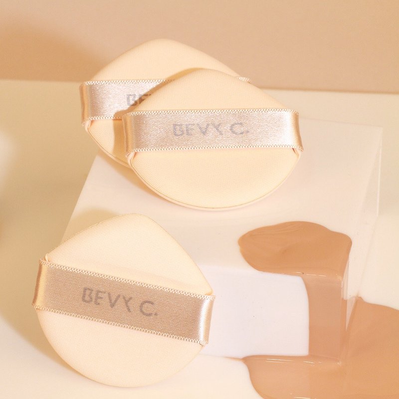 【BEVY C.】裸紗親膚 氣墊粉撲 2入裝 | 打造輕、薄、透底妝 - 粉餅/蜜粉 - 其他材質 橘色