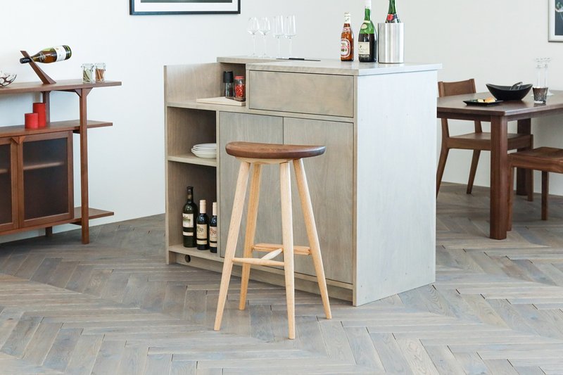 飛驒家具 家具工房綠雉舍 月亮吧檯椅凳 - 椅子/沙發 - 木頭 咖啡色