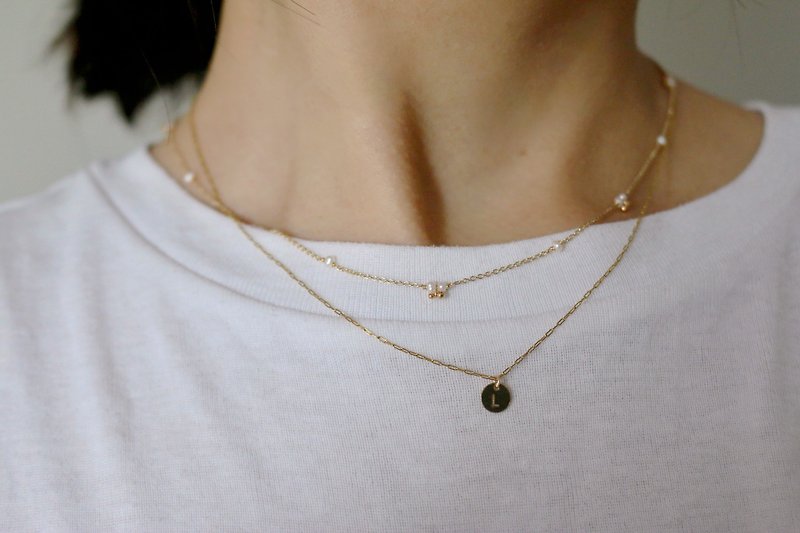 June Birthstone Necklace Pearl Mini Pearls - Bonus - - สร้อยคอ - ไข่มุก ขาว