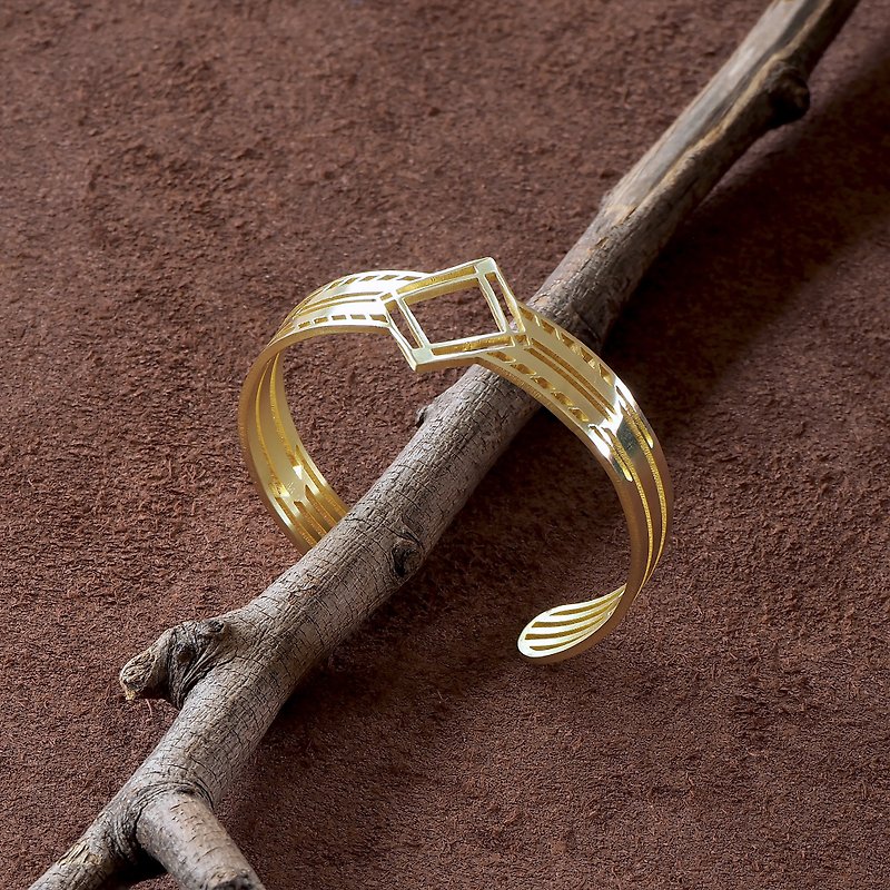 Erte brass bangle (Artdeco collection) - Bracelets - Copper & Brass Gold