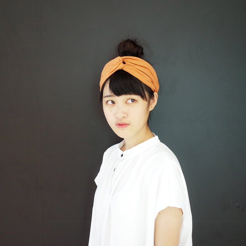 Benison / Wide Elastic Hairband - Headbands - Cotton & Hemp Orange