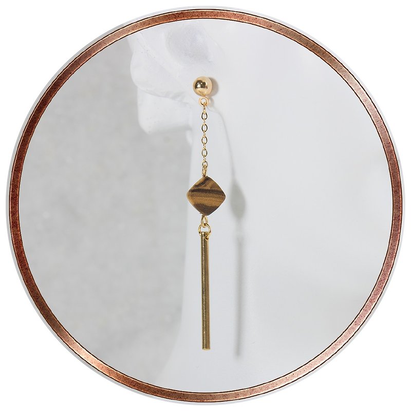 ITW Olive Wood Earring - Cupid_B - Earrings & Clip-ons - Sterling Silver Gold