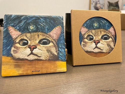 Angel Cat Coasters, Coaster Set