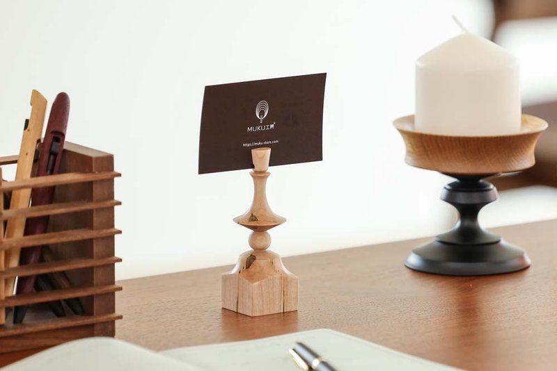 Oshiocraft Wooden Card Stand - Card Stands - Wood Brown