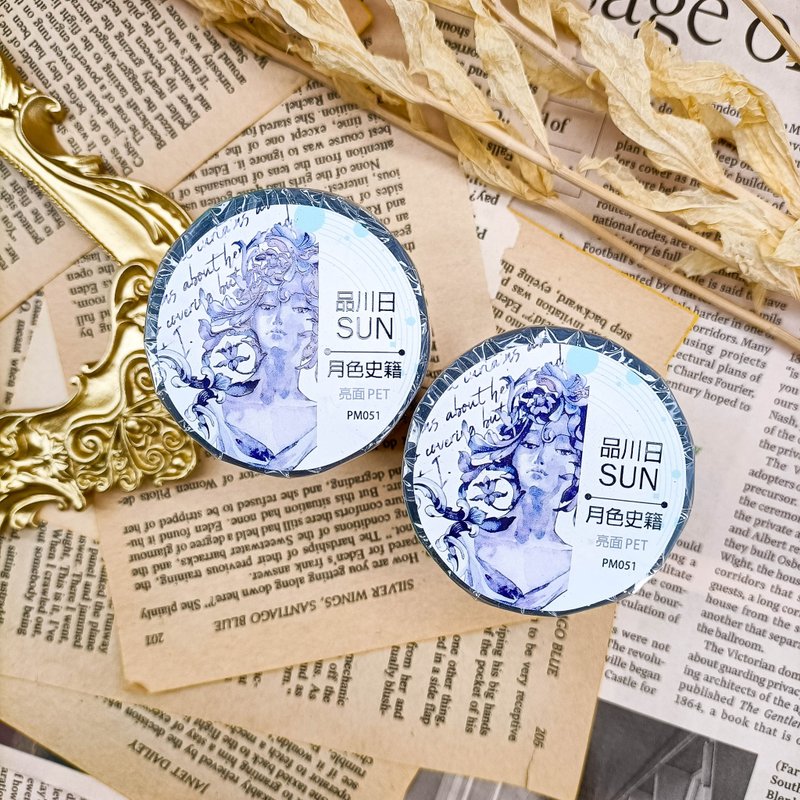 NO.051 月色史籍 Moonlight History / 紙膠帶 Masking Tape - 紙膠帶/和紙/PET - 塑膠 多色