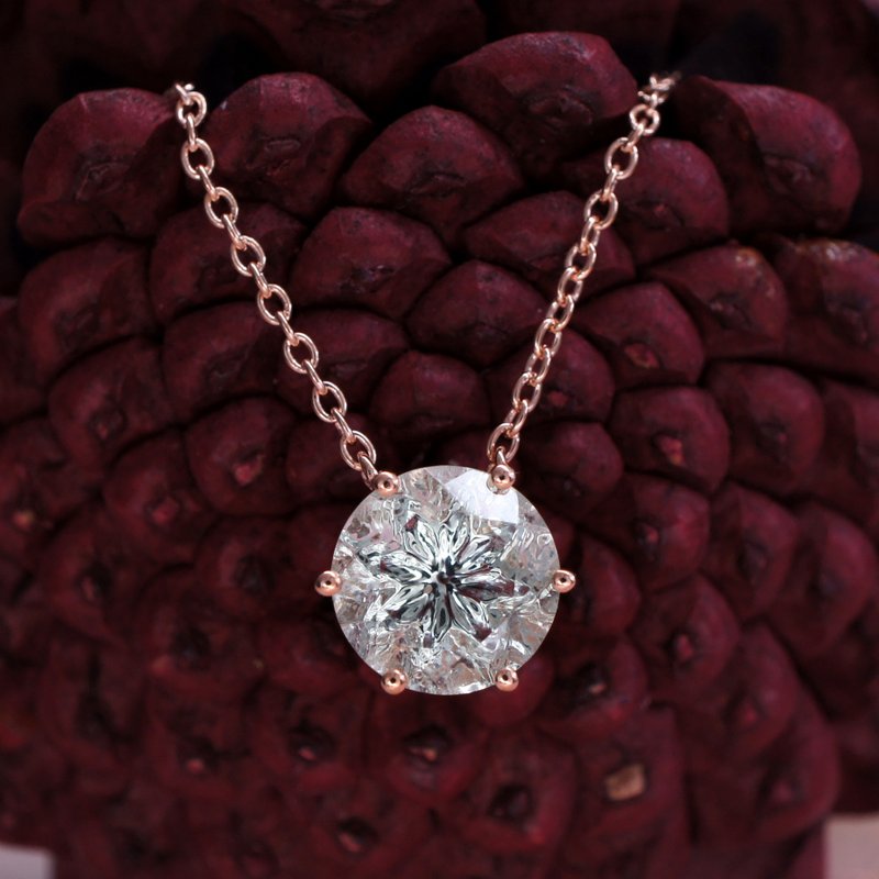 PRINCESS - Green Amethyst 18K Rose Gold Plated Silver Necklace - สร้อยติดคอ - เครื่องเพชรพลอย สีเขียว