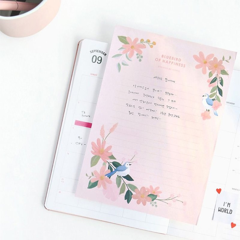ICONIC is naturally a good note A5-A bird flower, ICO52644 - Sticky Notes & Notepads - Paper Pink