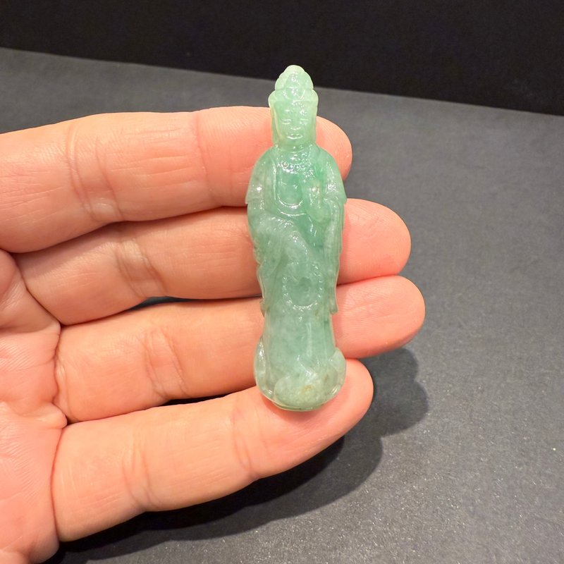 瀚玉珠寶 天然翡翠觀音 滿綠觀音墜子 天然緬甸玉 觀世音菩薩 - 其他 - 玉石 