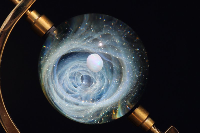 39mm 宇宙玻璃球擺設 no.M012 - 擺飾/家飾品 - 玻璃 藍色