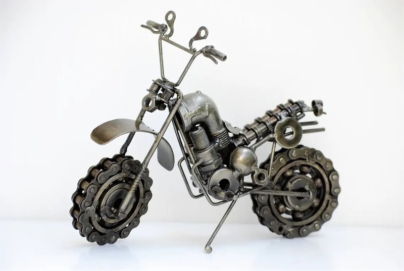 One-Of-A-Kind Christmas Gift Idea, Motor Bike (A) Motorcycle Welding sculptures - 擺飾/家飾品 - 其他金屬 