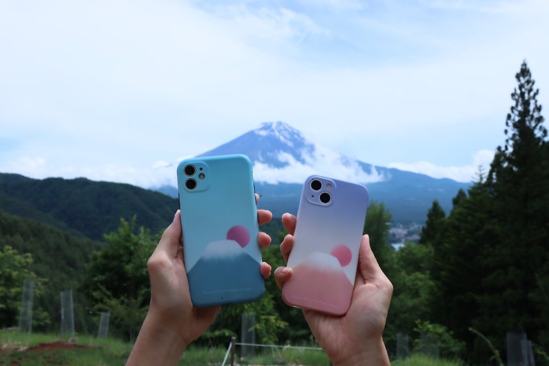 富士山電話殼 / 霧面全包軟殼 / 兩色入 - 手機殼/手機套 - 塑膠 藍色