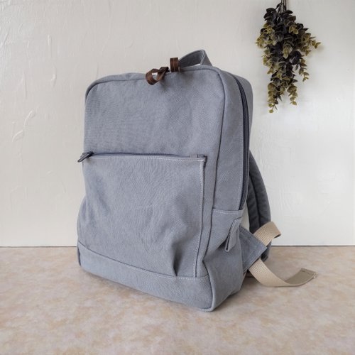 Grey monkey and flower shape canvas side backpack/shoulder bag