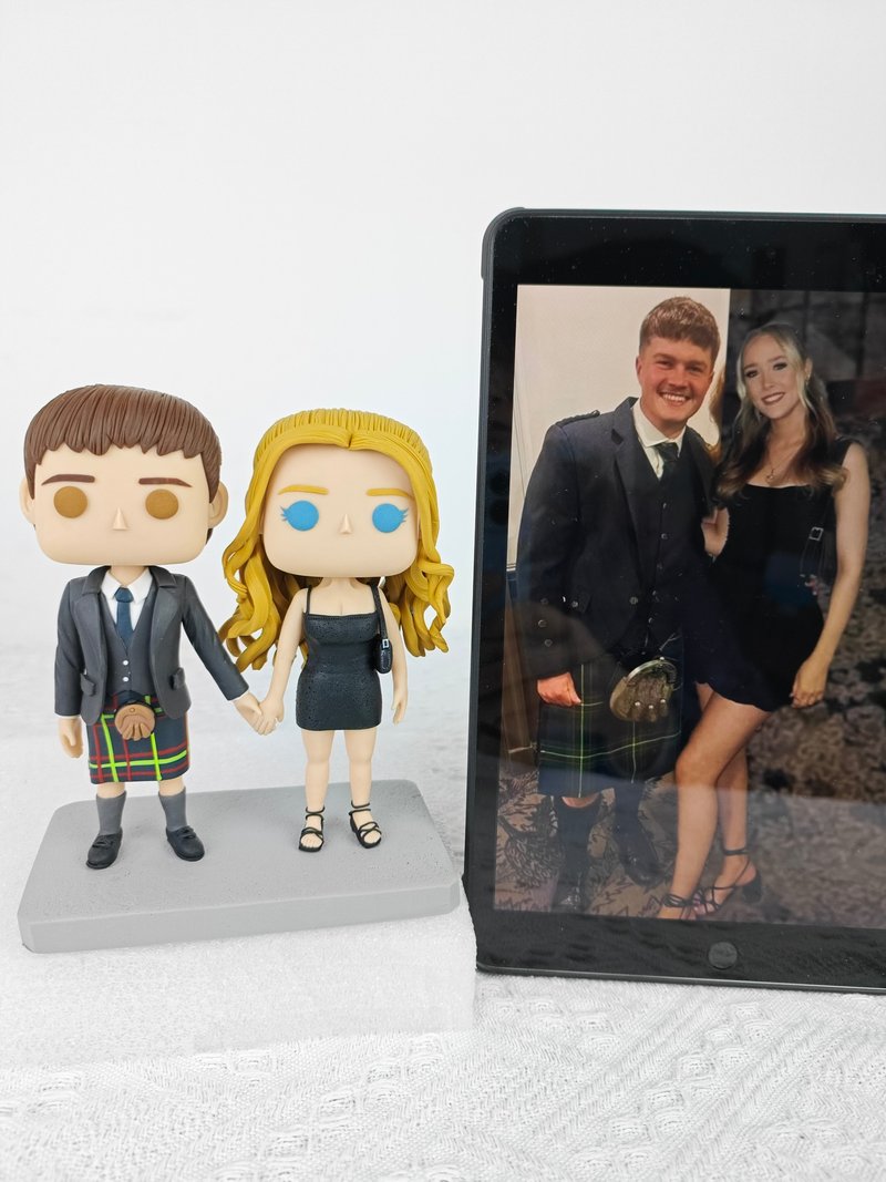客製化3D人像公仔 訂製手工Funko Pop情侶父母夫妻結婚週年禮物 - 公仔/玩偶 - 黏土 多色