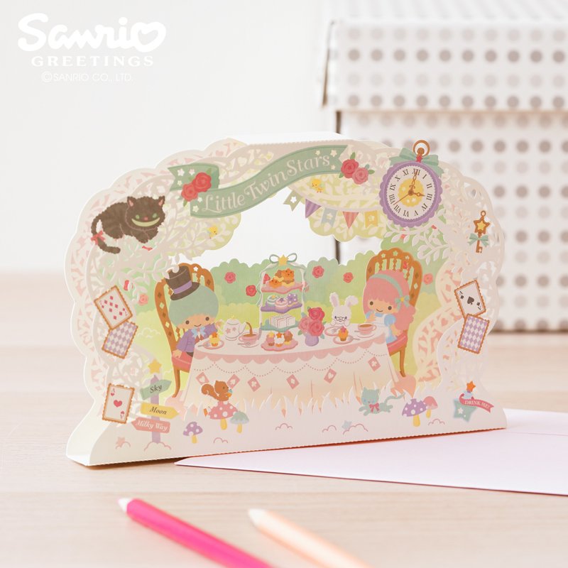 【三麗鷗授權】雙星仙子茶會派對 立體雷射卡 | 9797991 - 卡片/明信片 - 紙 紅色