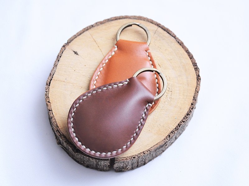 【Classic Leather Keychain】Good Sew Leather DIY Material Pack Free Embossed Keychain Practical - Leather Goods - Genuine Leather Orange
