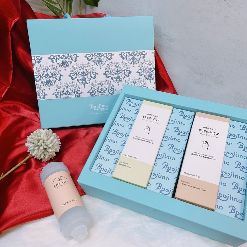 EVER-VITA Chlorine Removing Showerhead Fragrance Filter-Taiwan Forest Gift Box (2 pieces) - อุปกรณ์ห้องน้ำ - พลาสติก สีน้ำเงิน